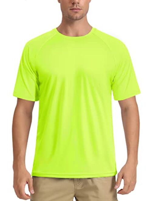 TACVASEN Men's T Shirts Short Sleeve UPF 50+ Rash Guard Sun Shirt UV Protection Breathable Quick-Dry Outdoor Swim T-Shirt