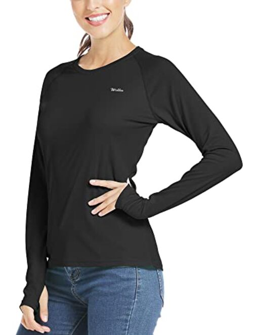 Willit Women's UPF 50+ Sun Protection Shirt Long Sleeve SPF UV Shirt Rash Guard Swim Hiking Fishing Tops Lightweight