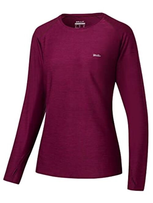 Willit Women's UPF 50+ Sun Protection Shirt Long Sleeve SPF UV Shirt Rash Guard Swim Hiking Fishing Tops Lightweight