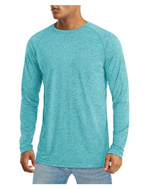 MAGCOMSEN Men's Long Sleeve Shirt UPF 50+ Sun Protection T-Shirt Lightweight Quick Dry Shirt for Hiking Fishing Athletic Tops