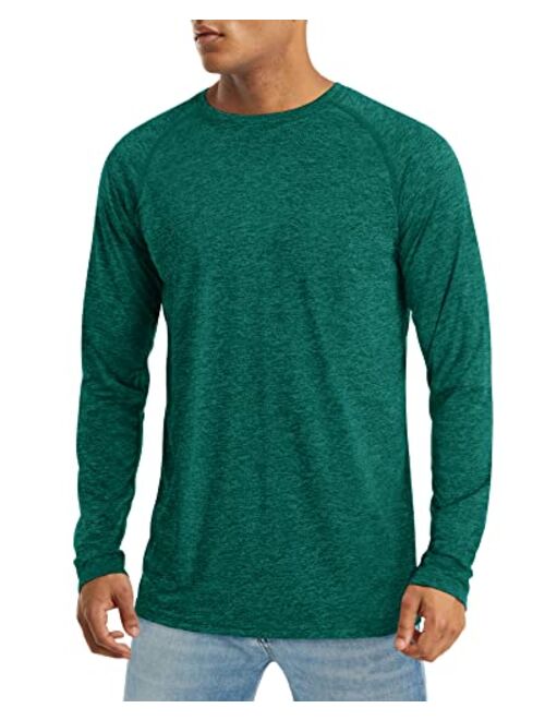 MAGCOMSEN Men's Long Sleeve Shirt UPF 50+ Sun Protection T-Shirt Lightweight Quick Dry Shirt for Hiking Fishing Athletic Tops