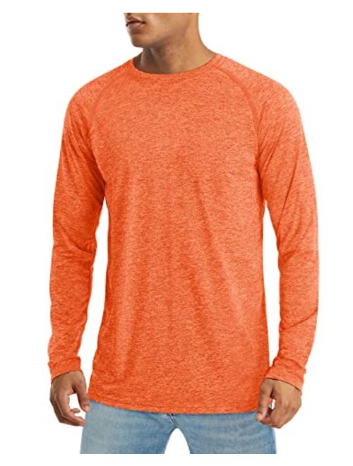 MAGCOMSEN Men's Long Sleeve Shirt UPF 50+ Sun Protection T-Shirt Lightweight Quick Dry Shirt for Hiking Fishing Athletic Tops