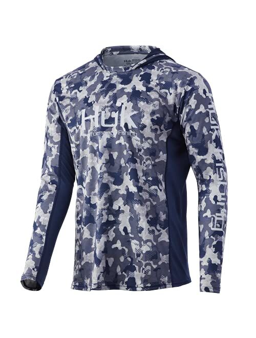 HUK Men's Icon X Camo Hoodie |UPF 50+ Long-Sleeve Fishing Shirt