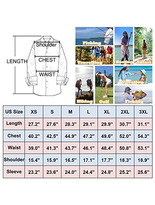 Toomett Women's UPF 50+ Sun Protection Long Sleeve Fishing Shirts,Hiking Quick Dry SPF Safari Clothes for Women