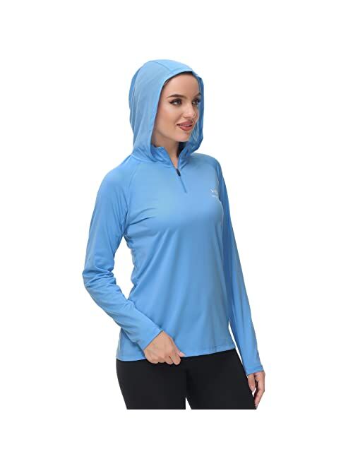 BASSDASH Womens UPF 50+ Performance Hoodie Long Sleeve UV Fishing Hiking Shirt