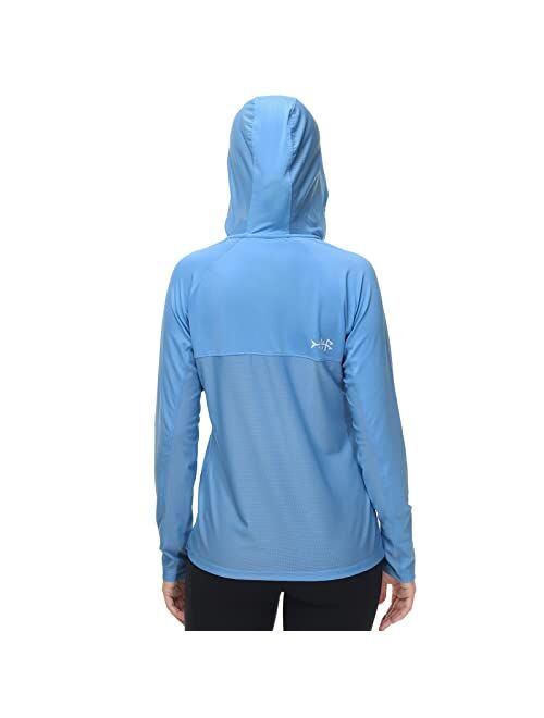 BASSDASH Womens UPF 50+ Performance Hoodie Long Sleeve UV Fishing Hiking Shirt