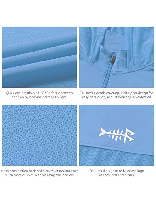 BASSDASH Womens UPF 50+ Performance Hoodie Long Sleeve UV Fishing Hiking Shirt