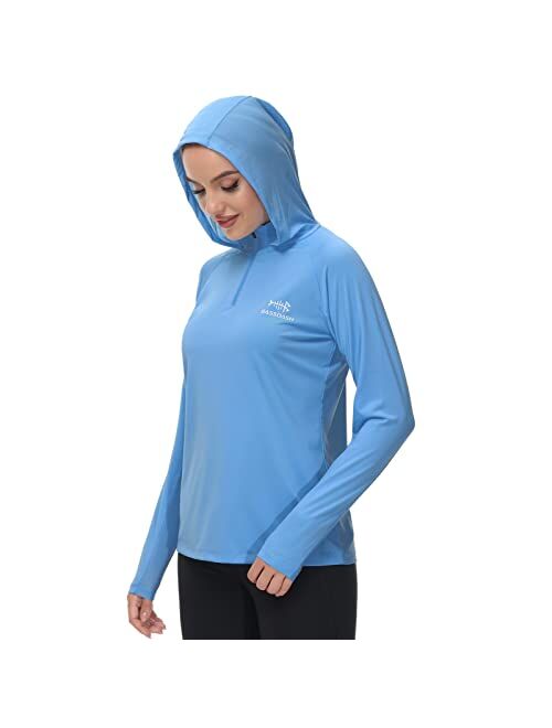 BASSDASH Womens UPF 50+ Performance Hoodie Long Sleeve UV Fishing Hiking Shirt