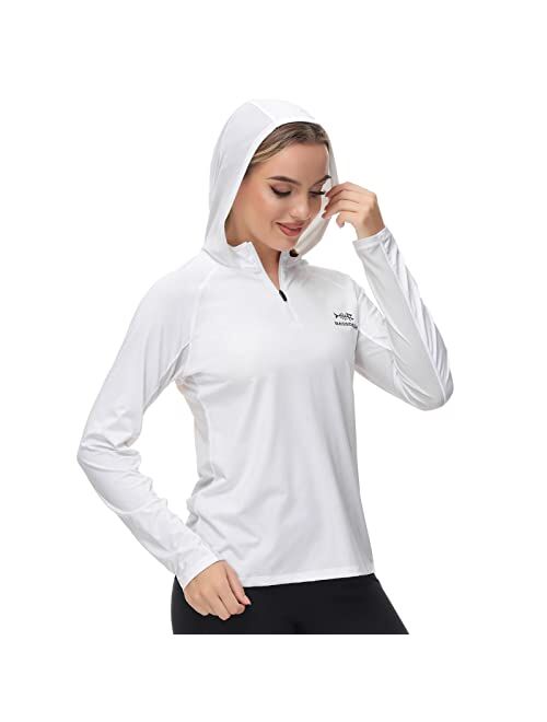 BASSDASH Womens UPF 50+ Performance Hoodie Long Sleeve UV Fishing Hiking Shirt