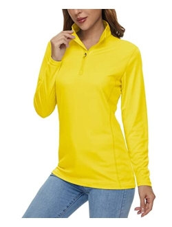 Women's Shirts Long Sleeve 1/4 Zip UPF50  UV Sun Protection Quick Dry Workout Hiking Athletic Shirts Rash Guard