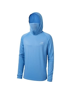 BASSDASH UPF 50+ Mens Long Sleeve Fishing Shirt with Mask UV Neck Gaiter Hoodie