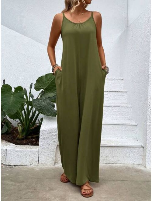 EMERY ROSE Solid Wide Leg Cami Jumpsuit