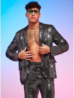 SHEIN Manfinity Fever City Men Lapel Collar Sequin Blazer