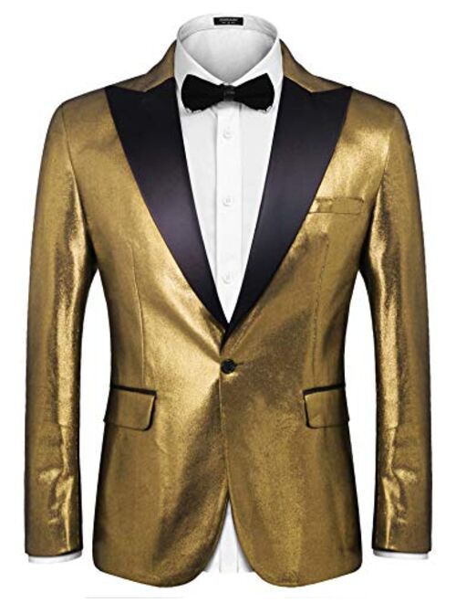 COOFANDY Mens Fashion Suit Jacket Blazer Weddings Prom Party Dinner Tuxedo