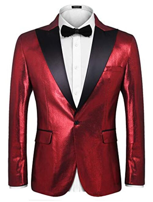 COOFANDY Mens Fashion Suit Jacket Blazer Weddings Prom Party Dinner Tuxedo