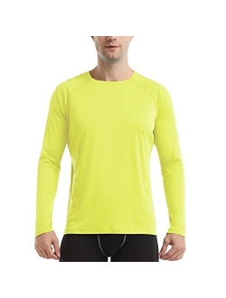 HISKYWIN Men's Long Sleeve Shirts Lightweight UPF 50+ Sun Protection SPF Outdoor T-Shirts Fishing Hiking Running Tee Tops