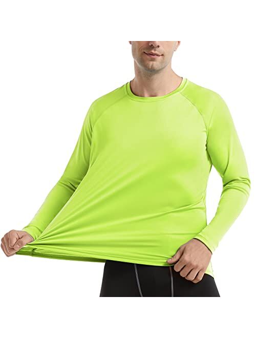 HISKYWIN Men's Long Sleeve Shirts Lightweight UPF 50+ Sun Protection SPF Outdoor T-Shirts Fishing Hiking Running Tee Tops