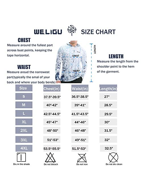 Weligu Men's UPF 50+ Sun Protection Hoodie Shirt Long Sleeve SPF Fishing Outdoor UV Hiking Shirts Lightweight