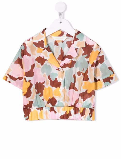 Palm Angels Kids camouflage-print cropped shirt