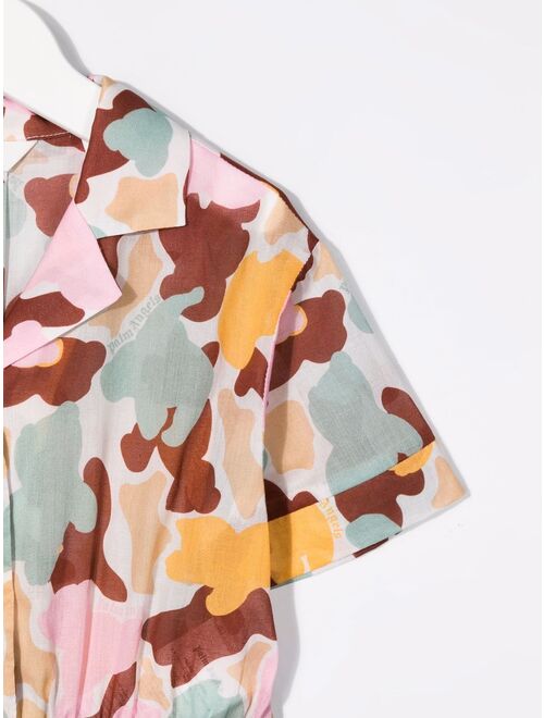 Palm Angels Kids camouflage-print cropped shirt