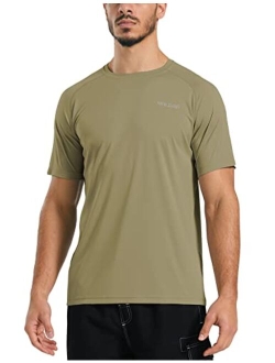 Men's UPF 50  Short Sleeve Shirts Lightweight Sun Protection SPF T-Shirts Fishing Hiking Running