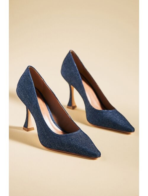 Maeve Women's Navy Blue Pointed-Toe Pump Heels