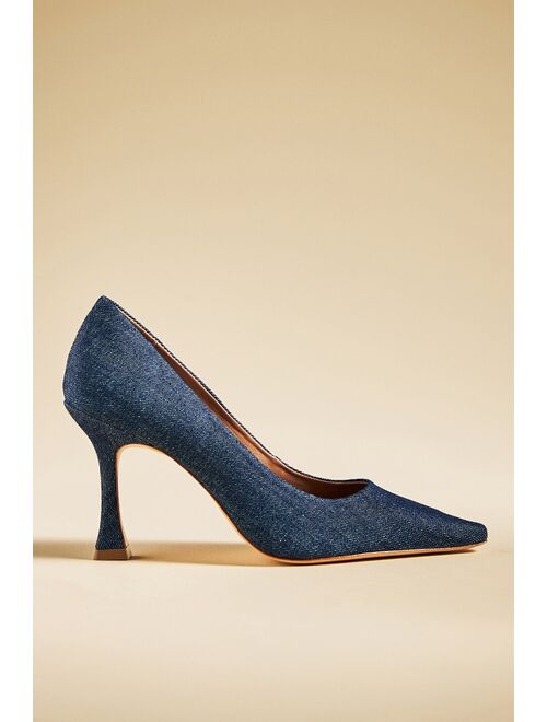 Maeve Women's Navy Blue Pointed-Toe Pump Heels