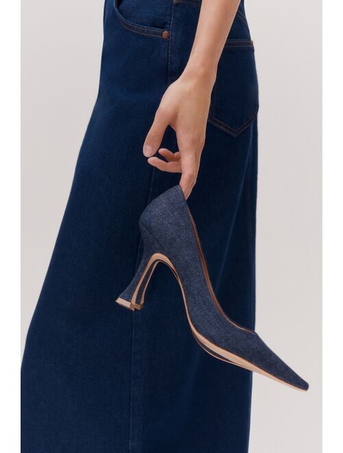 Maeve Women's Navy Blue Pointed-Toe Pump Heels