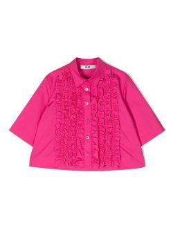 Kids ruffle-trim detail shirt