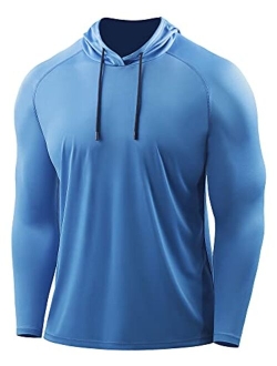 CADMUS Men's Workout Long Sleeve Fishing Shirts UPF 50+ Sun Protection Dry Fit Hoodies