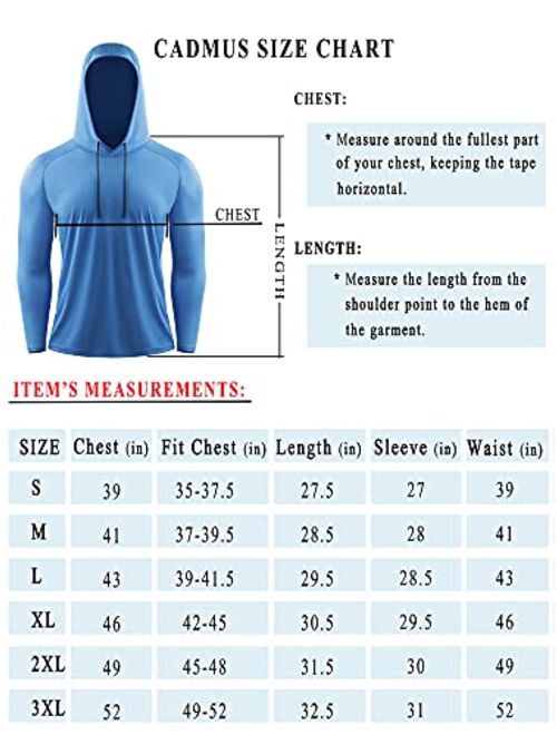 CADMUS Men's Workout Long Sleeve Fishing Shirts UPF 50+ Sun Protection Dry Fit Hoodies