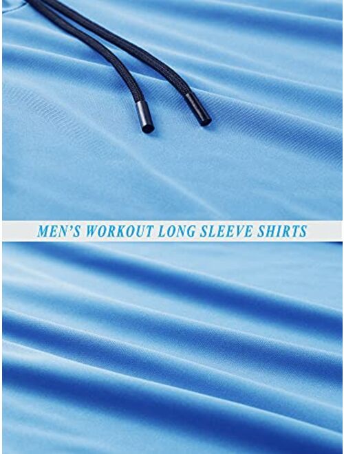 CADMUS Men's Workout Long Sleeve Fishing Shirts UPF 50+ Sun Protection Dry Fit Hoodies