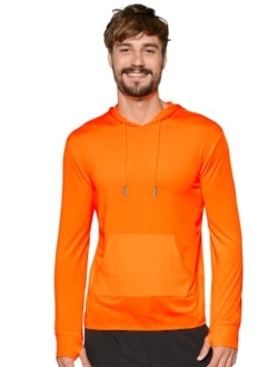 Ingear Men's Performance UPF 50+ UV/Sun Protection Hoodie T-Shirt Long Sleeve with Pockets SPF Shirt Running Hiking Shirt