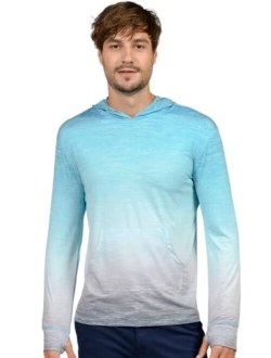 Ingear Men's Performance UPF 50+ UV/Sun Protection Hoodie T-Shirt Long Sleeve with Pockets SPF Shirt Running Hiking Shirt