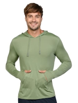 Ingear Men's Performance UPF 50+ UV/Sun Protection Hoodie T-Shirt Long Sleeve with Pockets SPF Shirt Running Hiking Shirt