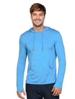 Ingear Men's Performance UPF 50+ UV/Sun Protection Hoodie T-Shirt Long Sleeve with Pockets SPF Shirt Running Hiking Shirt