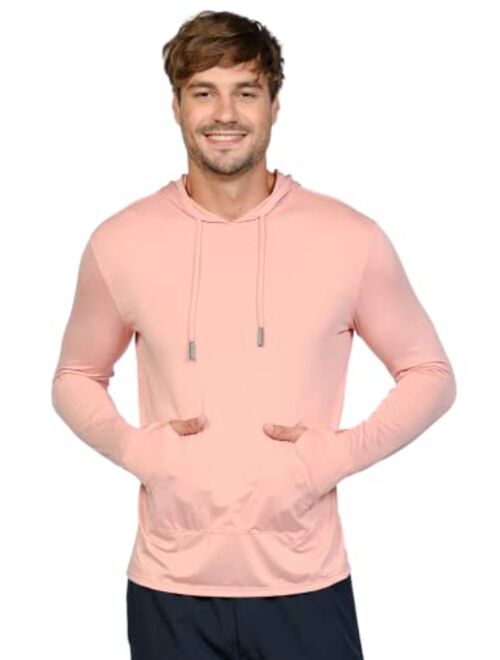 Ingear Men's Performance UPF 50+ UV/Sun Protection Hoodie T-Shirt Long Sleeve with Pockets SPF Shirt Running Hiking Shirt