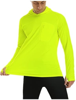 Safort Men's UPF 50+ Sun Protection Hoodie with Pocket Long Sleeve T-Shirt for Running, Fishing, Hiking