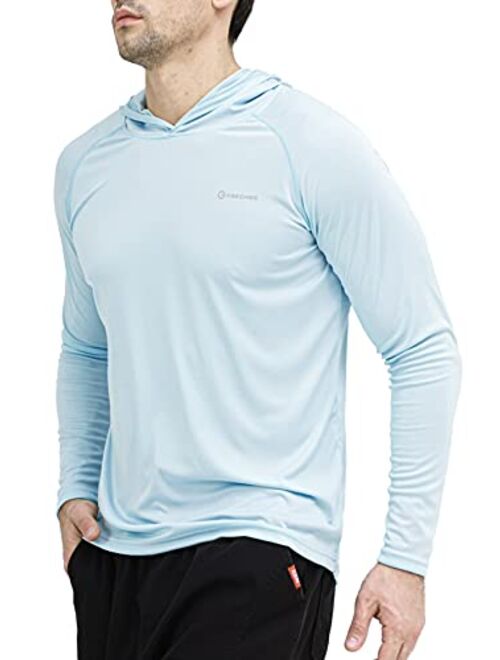 Ogeenier Men's UPF 50+ Sun Protection Hoodie Outdoor Long Sleeve T-Shirt for Running, Fishing, Hiking