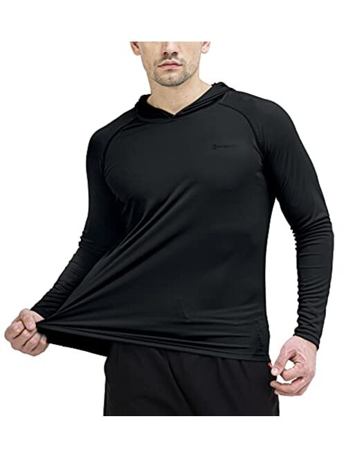 Ogeenier Men's UPF 50+ Sun Protection Hoodie Outdoor Long Sleeve T-Shirt for Running, Fishing, Hiking