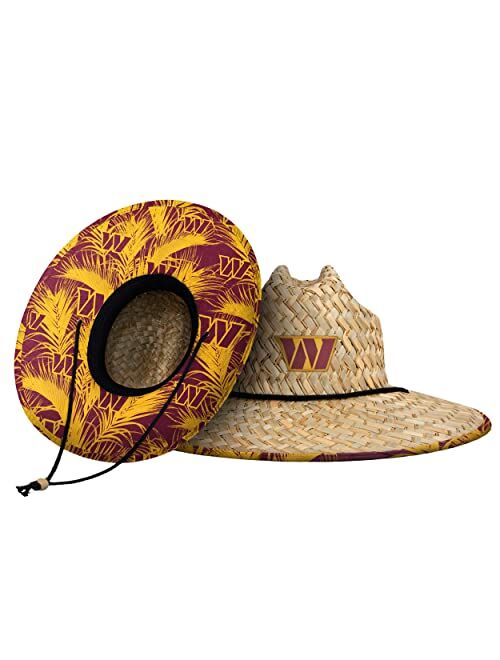 FOCO Men's NFL Team Logo Floral Lifeguard Beach Straw Sun Hat