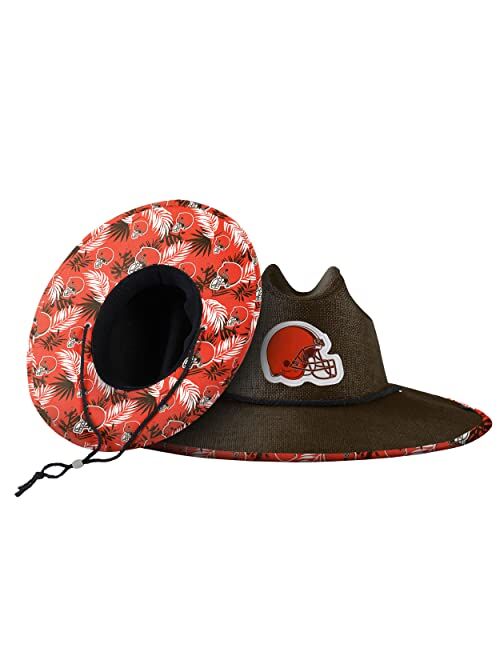 FOCO Men's NFL Team Logo Floral Lifeguard Beach Straw Sun Hat