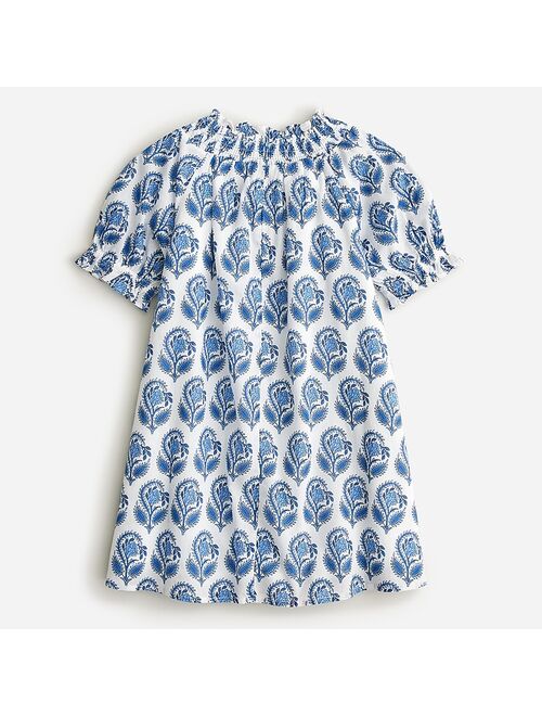 J.Crew Girls' smocked-neck dress in prints