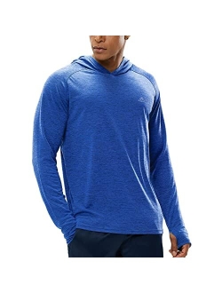 Haimont Men's Long Sleeve Lightweight Sun Hoodie UPF 50+ UV Protection Shirt Quick Dry Athletic Loose Fit with Thumbholes