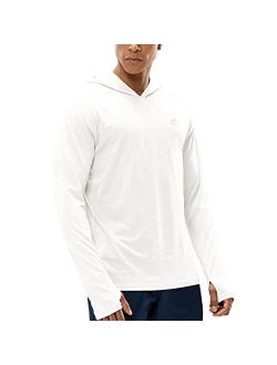 Haimont Men's Long Sleeve Lightweight Sun Hoodie UPF 50+ UV Protection Shirt Quick Dry Athletic Loose Fit with Thumbholes