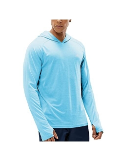 Haimont Men's Long Sleeve Lightweight Sun Hoodie UPF 50+ UV Protection Shirt Quick Dry Athletic Loose Fit with Thumbholes