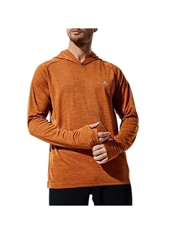 Haimont Men's Long Sleeve Lightweight Sun Hoodie UPF 50+ UV Protection Shirt Quick Dry Athletic Loose Fit with Thumbholes