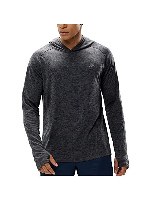 Haimont Men's Long Sleeve Lightweight Sun Hoodie UPF 50+ UV Protection Shirt Quick Dry Athletic Loose Fit with Thumbholes