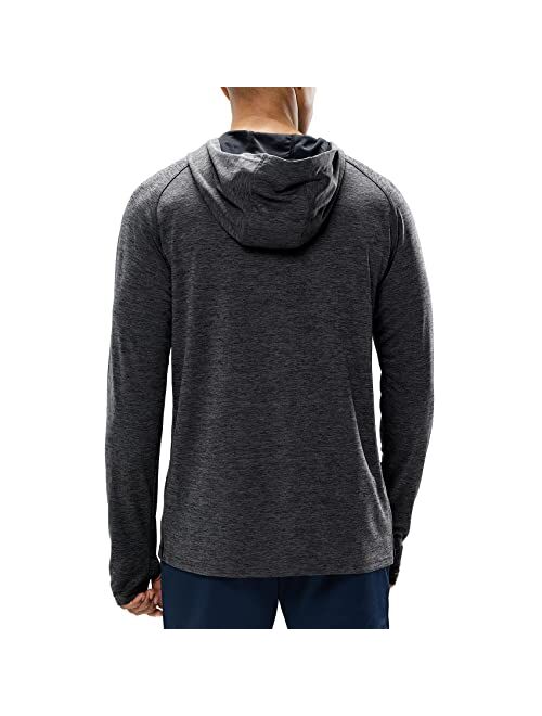 Haimont Men's Long Sleeve Lightweight Sun Hoodie UPF 50+ UV Protection Shirt Quick Dry Athletic Loose Fit with Thumbholes