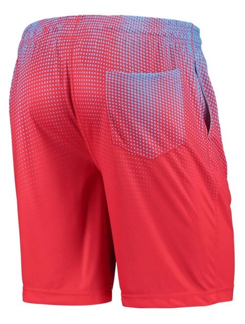 FOCO Men's Light Blue and Red Houston Oilers Gridiron Classic Pixel Gradient Training Shorts